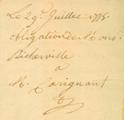 Document (Obligation de 6700 chelins par Joseph Lagravière, sieur de Richerville, en faveur de Jean-Louis Carignan)