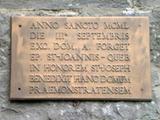 Plaque religieuse. Vue avant