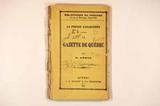 Brochure (La Gazette de Québec). Page de titre avec annotation