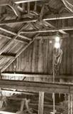 Grange-étable. Détail de la structure. Vue intérieure