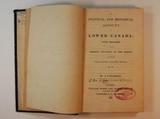 Livre (A political and historical account of Lower Canada : with remarks on the present situation of the people, as regards their manners, character, religion etc). Page de titre avec note manuscrite