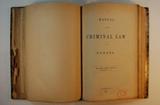 Brochure (A manual of the criminal law of Canada). Page de titre