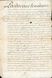 Document (Concession de terre, 3 arpents par 26 à Chambly, par Jean-Bte Hertel de Rouville à Paul Laporte)