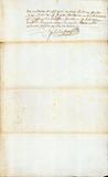 Document (Concession de terre, 3 arpents par 40, à la côte de Plaisance, par Madeleine Laperrière, femme de Claude Pécaudy de Contrecoeur à François Geoffroy dit Messier)