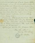 Document (Lettre de Joseph Cartier à Joseph Masson)