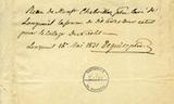 Document (Reçu de l¿abbé Chaboillez 10 livres pour le Collège de Nicolet)