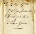 Document (Vente d'emplacement, rue St-Jacques, par Michel Dulude à Nicolas Gervaise)