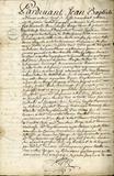 Vente d'emplacement, rue Notre-Dame, par Louise Denis, veuve de Pierre D'Aillebout d'Argenteuil à Pierre Janson Lapalme, page 1