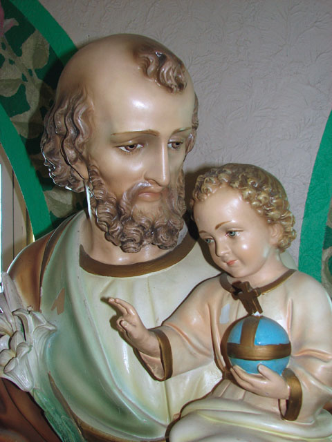 Sculpture De Saint Joseph Avec L'Enfant Jésus – Personnage