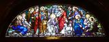 Vitrail (Jésus parmi ses disciples remettant les clés à saint Pierre)