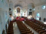 Église de Sainte-Famille. Vue intérieure, vers le choeur