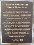 Plaque de l'enclos paroissial Saint-Matthew. Vue avant