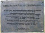 Plaque du vieux presbytère de Deschambault. Vue avant