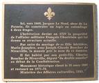 Plaque du manoir Boucher-De Niverville. Vue avant