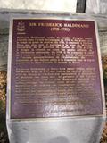 Plaque de Sir Frederick Haldimand. Vue avant