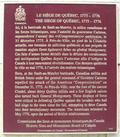 Plaque du siège de Québec. Vue avant