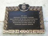 Plaque de Raphaël-Lambert Closse. Vue avant