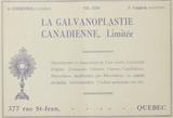 La galvanoplastie canadienne. Publicité