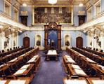 Hôtel du Parlement: salle de l'Assemblée Nationale . Vue intérieure