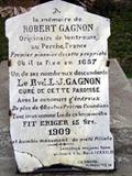 Plaque de Robert Gagnon. Vue avant