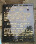 Plaque de Mathias Gosselin. Vue avant