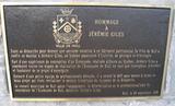 Plaque de Jérémie Giles. Vue avant