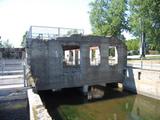 Site des moulins de l'île de la Visitation. Détail. Vue latérale