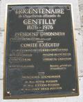 Plaque du tricentenaire de Gentilly. Vue avant
