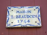 Maison Louis-Beaudoin. Plaque. Vue avant