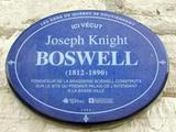 Plaque de Joseph Knight Boswell. Vue avant