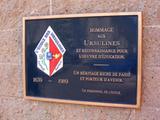 Plaque en hommage aux Ursulines. Vue avant