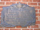 Plaque de l'Hôtel de ville de Saint-Jérôme. Vue avant