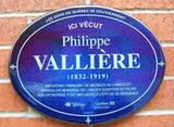 Plaque de Philippe Vallière. Vue avant