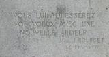 Plaque du monument de Saint-Joseph et l'enfant-Jésus. Vue avant