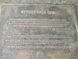 Plaque du Rendez-vous 2142. Vue avant