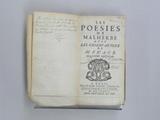 Livre (Les poésies de Malherbe ; avec les observations de Ménage). Page de titre