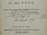 Livre (The works of Shakespear in eight volumes (Tome II)). Signature de Pierre-Joseph-Olivier Chauveau