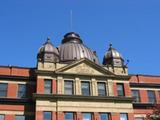 McKenzie Memorial Building de l'ancien hôpital Jeffery-Hale. Détail. Vue avant