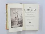Livre (Fête nationale des Canadiens-français célébrée à Québec en 1880 : histoire, discours, rapports, statistiques, documents, messe, procession, banquet, convention (Ex. II)). Page de titre avec frontispice