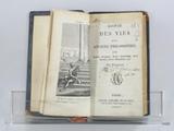 Livre (Abrégé des vies des anciens philosophes : avec leurs dogmes, leurs systêmes, leur morale, leurs maximes, etc.). Page de titre avec frontispice