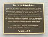 Plaque de l'église de Saint-André. Vue avant