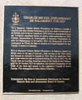 Plaque de Charles Michel d'Irumberry de Salaberry. Vue avant