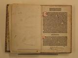 Livre (Incipit summa edita a Sancto Thoma de Aquino de articulis fidei, et ecclesie sacramentis). Page de titre