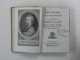 Livre (Histoire philosophique et politique des établissements et du commerce des Européens dans les deux Indes (Tome I)). Page de titre et frontispice