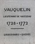 Plaque du monument de Jean Vauquelin. Vue avant