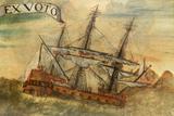 Peinture (Un navire dans la tourmente). Vue de détail