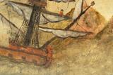 Peinture (Un navire dans la tourmente). Vue de détail