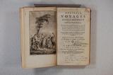 Livre (Nouveaux voyages dans l'Amérique septentrionale : contenant une collection de lettres écrites sur les lieux par l'auteur à son ami M. Douin Chevalier capitaine dans les troupes du Roi, ci-devant son camarade dans le Nouveau-Monde). Page de titre avec frontispice