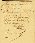Document (Accord entre Jean et Alexandre d'Aillebout et Pierre Gosselin pour la construction d'un moulin à scie sur la seigneurie d'Aillebout, moyennant redevances)