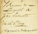 Document (Concession de terre de 2 arpents par 25, à Longueuil, par Charles Lemoine à Jean Patenoste)